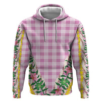 Hawaii Pikake Lokelani Plumeria Lei Hoodie Pink Palaka Motifs