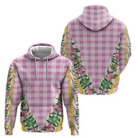 Hawaii Pikake Lokelani Plumeria Lei Hoodie Pink Palaka Motifs