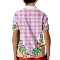 Hawaii Pikake Lokelani Plumeria Lei Kid Polo Shirt Pink Palaka Motifs