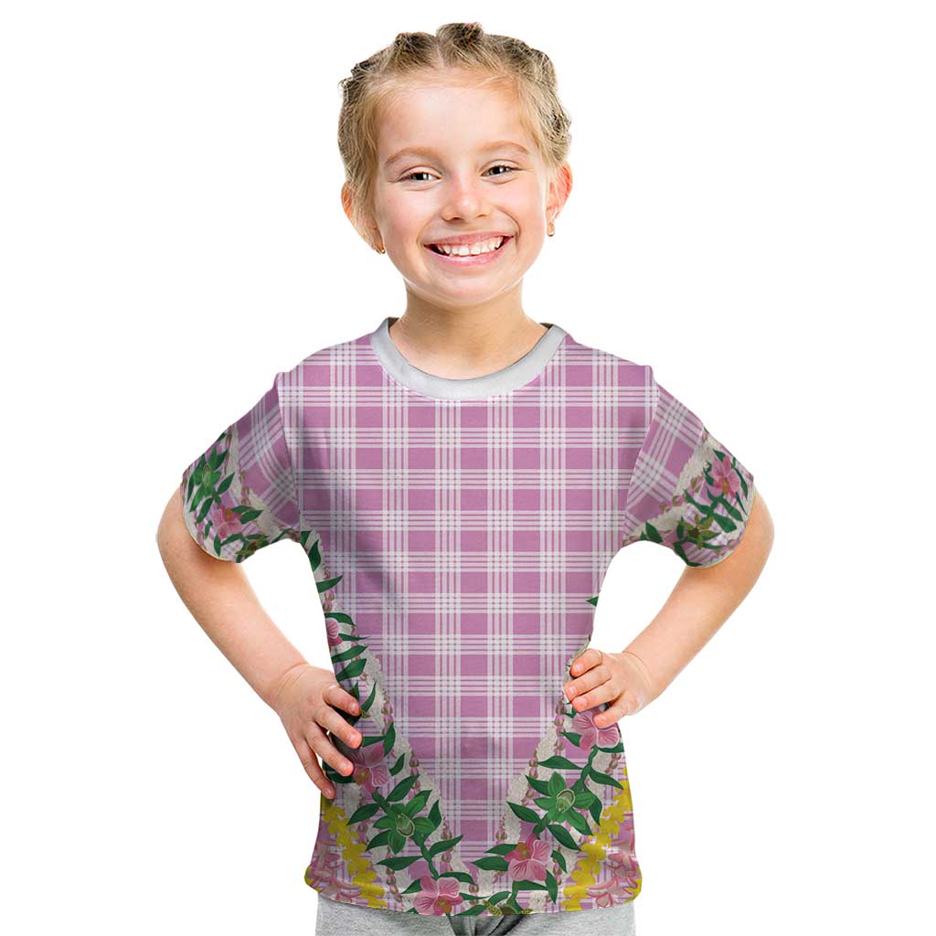 Hawaii Pikake Lokelani Plumeria Lei Kid T Shirt Pink Palaka Motifs