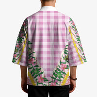 Hawaii Pikake Lokelani Plumeria Lei Kimono Pink Palaka Motifs