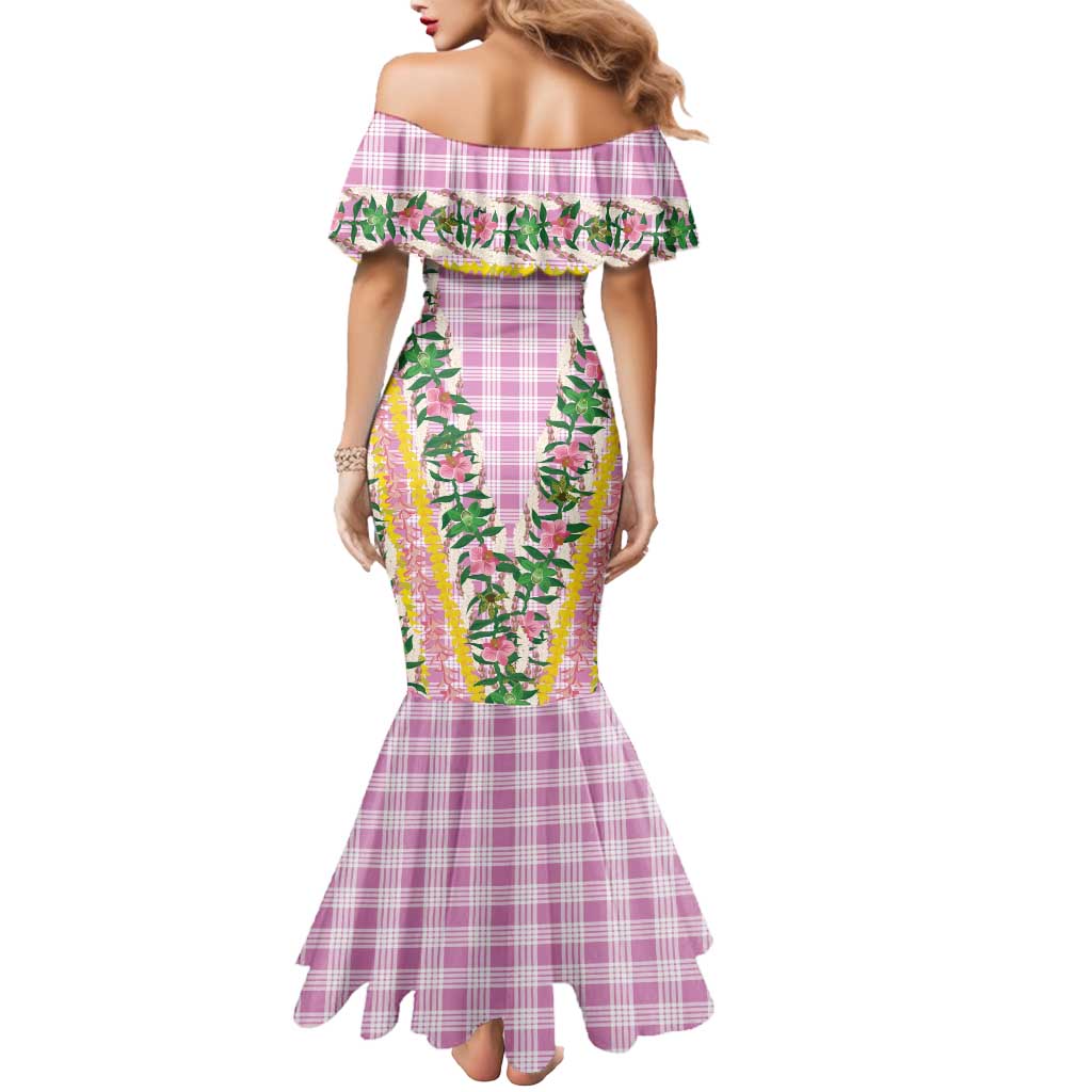 Hawaii Pikake Lokelani Plumeria Lei Mermaid Dress Pink Palaka Motifs