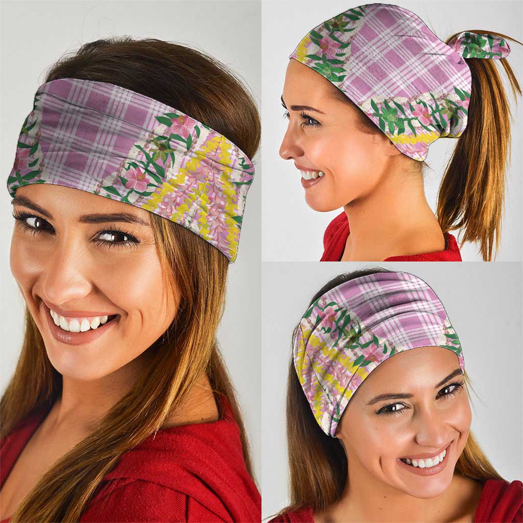 Hawaii Pikake Lokelani Plumeria Lei Neck Gaiter Pink Palaka Motifs