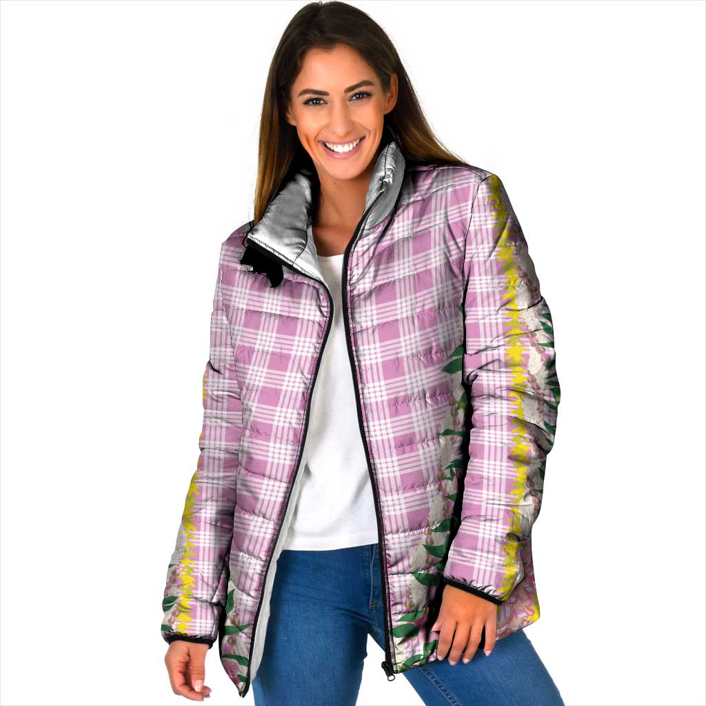 Hawaii Pikake Lokelani Plumeria Lei Padded Jacket Pink Palaka Motifs