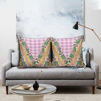 Hawaii Pikake Lokelani Plumeria Lei Pillow Cover Pink Palaka Motifs