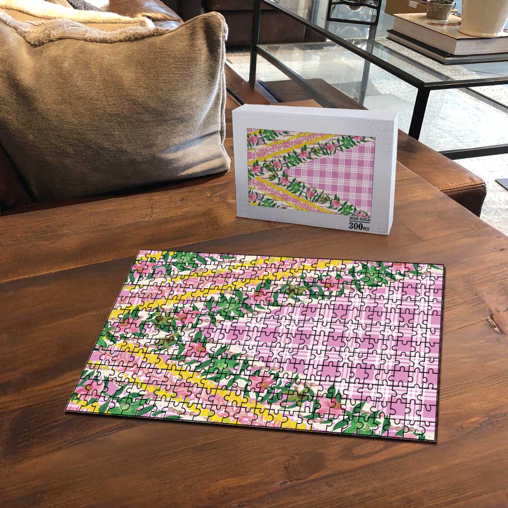 Hawaii Pikake Lokelani Plumeria Lei Puzzle Pink Palaka Motifs