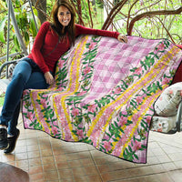 Hawaii Pikake Lokelani Plumeria Lei Quilt Pink Palaka Motifs