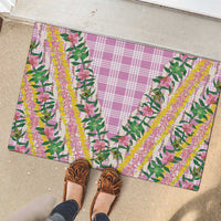 Hawaii Pikake Lokelani Plumeria Lei Rubber Doormat Pink Palaka Motifs