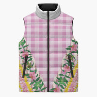 Hawaii Pikake Lokelani Plumeria Lei Sleeveless Puffer Jacket Pink Palaka Motifs