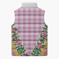 Hawaii Pikake Lokelani Plumeria Lei Sleeveless Puffer Jacket Pink Palaka Motifs