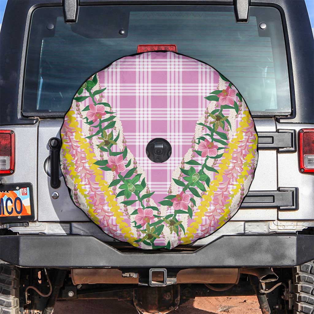 Hawaii Pikake Lokelani Plumeria Lei Spare Tire Cover Pink Palaka Motifs