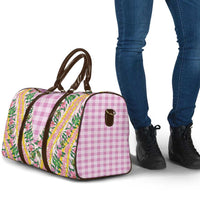 Hawaii Pikake Lokelani Plumeria Lei Travel Bag Pink Palaka Motifs
