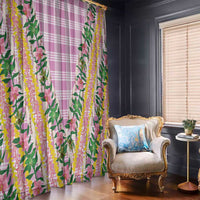 Hawaii Pikake Lokelani Plumeria Lei Window Curtain Pink Palaka Motifs