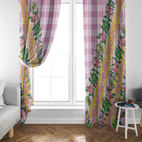 Hawaii Pikake Lokelani Plumeria Lei Window Curtain Pink Palaka Motifs