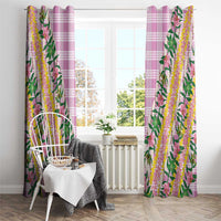Hawaii Pikake Lokelani Plumeria Lei Window Curtain Pink Palaka Motifs