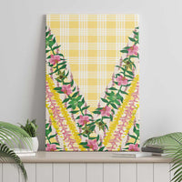 Hawaii Pikake Lokelani Plumeria Lei Canvas Wall Art Yellow Palaka Motifs