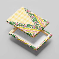 Hawaii Pikake Lokelani Plumeria Lei Canvas Wall Art Yellow Palaka Motifs