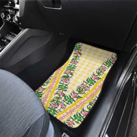 Hawaii Pikake Lokelani Plumeria Lei Car Mats Yellow Palaka Motifs