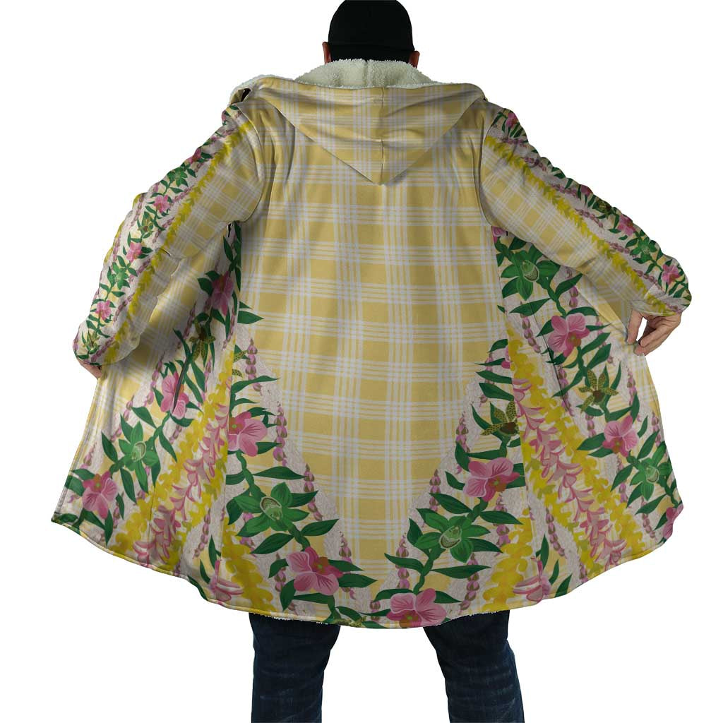 Hawaii Pikake Lokelani Plumeria Lei Cloak Yellow Palaka Motifs