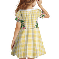 Hawaii Pikake Lokelani Plumeria Lei Family Matching Summer Maxi Dress and Hawaiian Shirt Yellow Palaka Motifs LT05 - Polynesian Pride