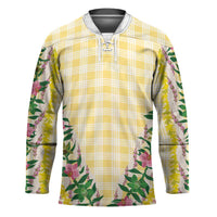 Hawaii Pikake Lokelani Plumeria Lei Hockey Jersey Yellow Palaka Motifs