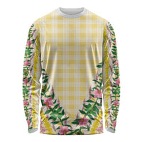 Hawaii Pikake Lokelani Plumeria Lei Long Sleeve Shirt Yellow Palaka Motifs