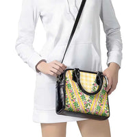 Hawaii Pikake Lokelani Plumeria Lei Shoulder Handbag Yellow Palaka Motifs