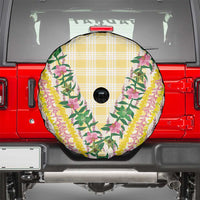 Hawaii Pikake Lokelani Plumeria Lei Spare Tire Cover Yellow Palaka Motifs