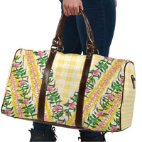 Hawaii Pikake Lokelani Plumeria Lei Travel Bag Yellow Palaka Motifs