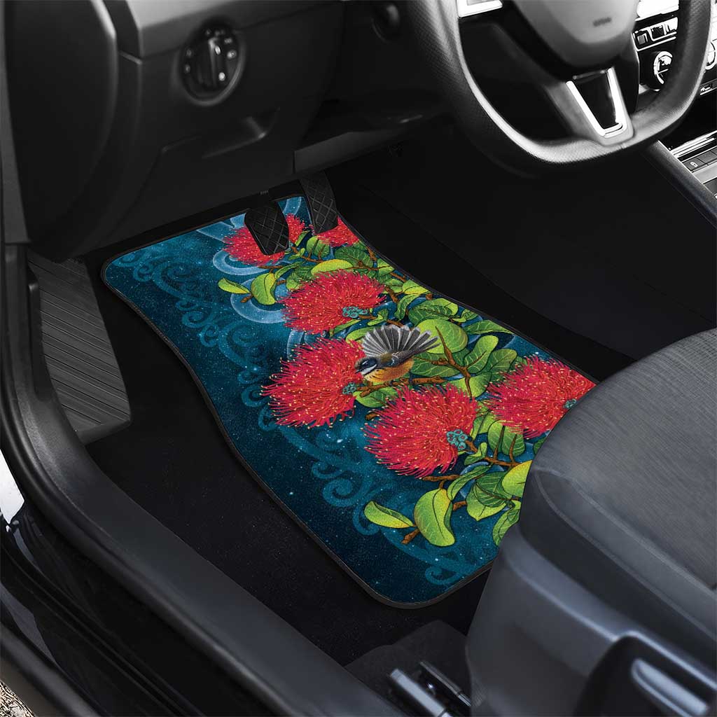 New Zealand Matariki Piwakawaka Car Mats Maori Koru With Pohutukawa Flowers