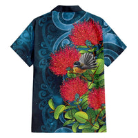 New Zealand Matariki Piwakawaka Family Matching Long Sleeve Bodycon Dress and Hawaiian Shirt Maori Koru With Pohutukawa Flowers LT05 - Polynesian Pride