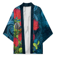 New Zealand Matariki Piwakawaka Kimono Maori Koru With Pohutukawa Flowers
