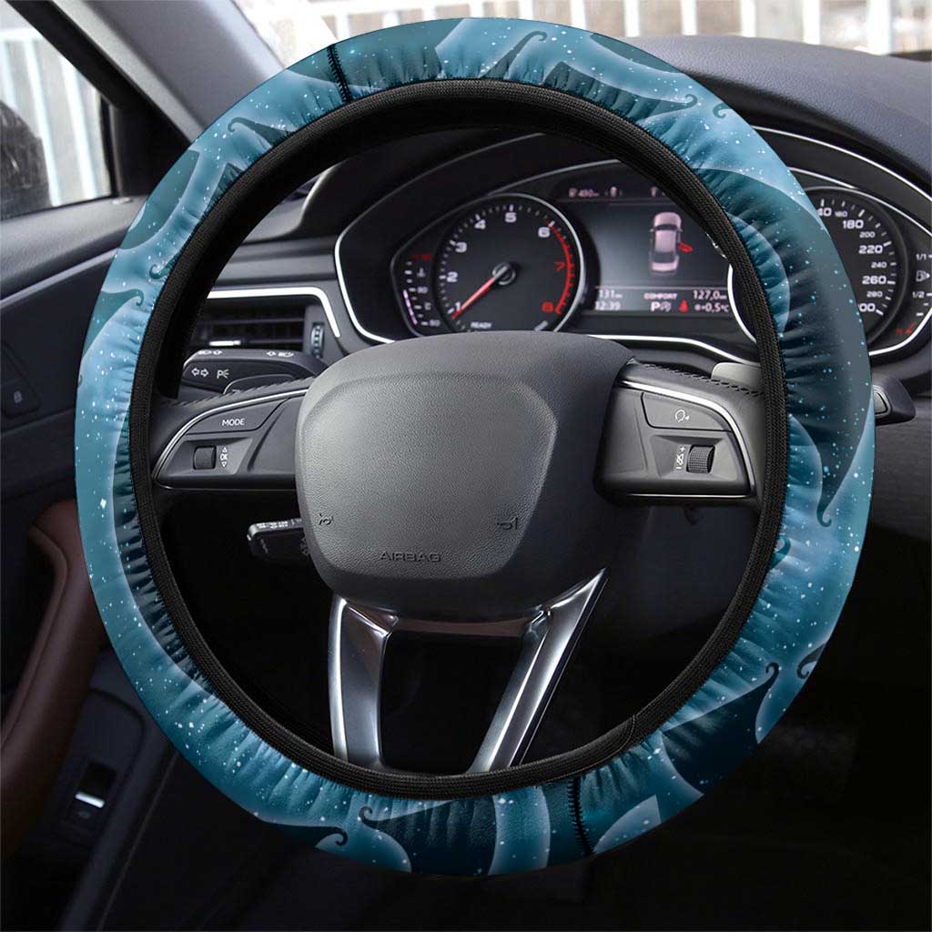 New Zealand Matariki Piwakawaka Steering Wheel Cover Maori Koru With Pohutukawa Flowers LT05 - Polynesian Pride
