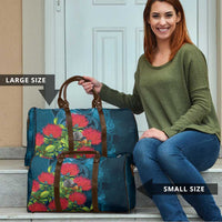 New Zealand Matariki Piwakawaka Travel Bag Maori Koru With Pohutukawa Flowers LT05 - Polynesian Pride
