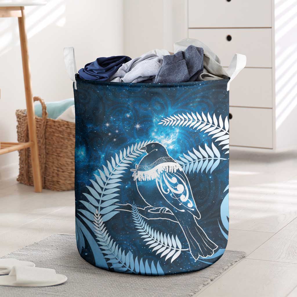 New Zealand Matariki Laundry Basket Pigeon Kereru Maori Fern Art