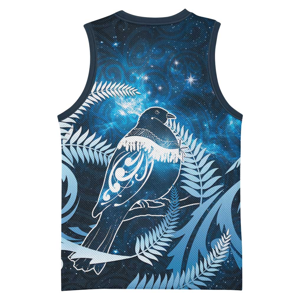 New Zealand Matariki Basketball Jersey Pigeon Kereru Maori Fern Art LT05 - Polynesian Pride
