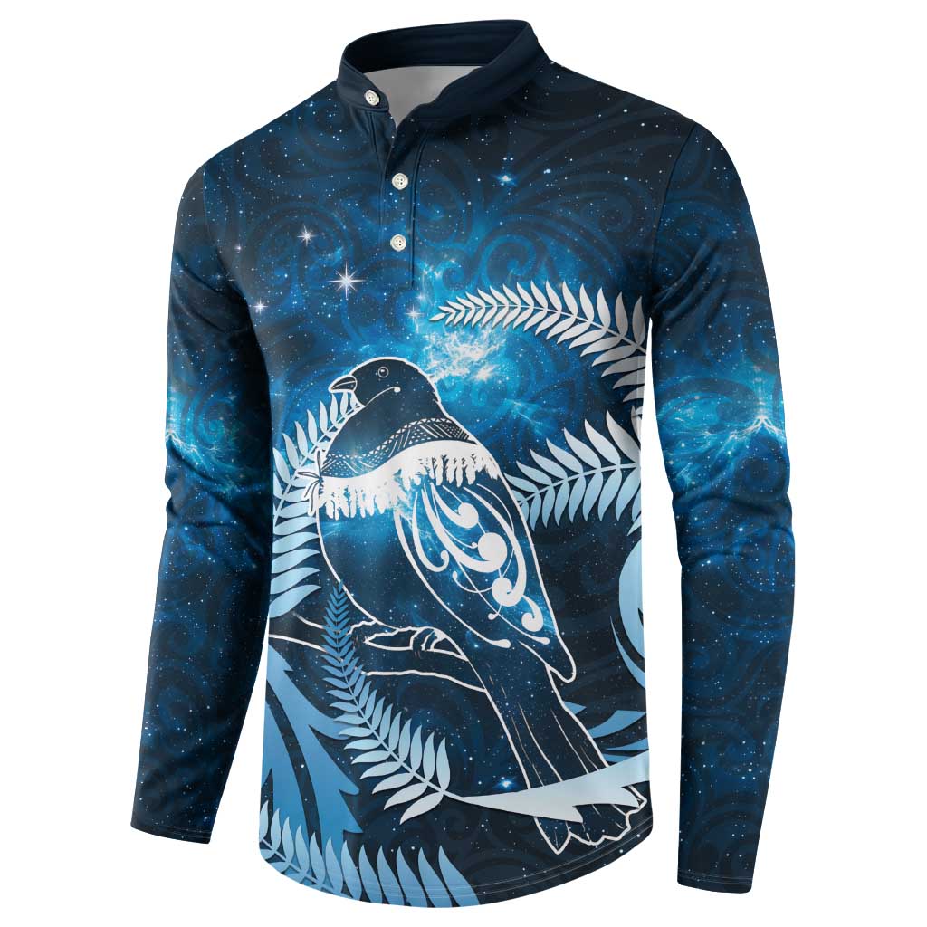 New Zealand Matariki Button Sweatshirt Pigeon Kereru Maori Fern Art