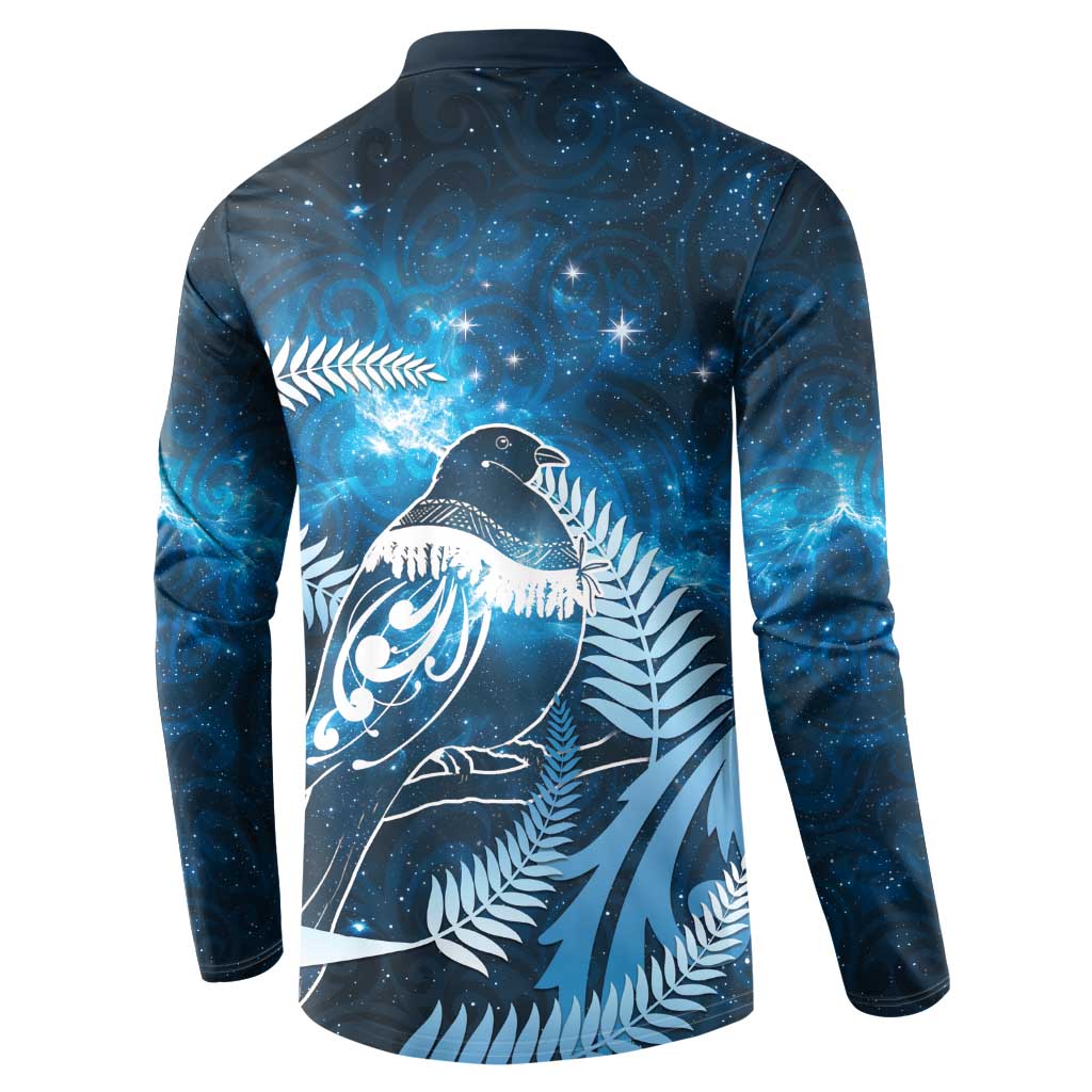 New Zealand Matariki Button Sweatshirt Pigeon Kereru Maori Fern Art