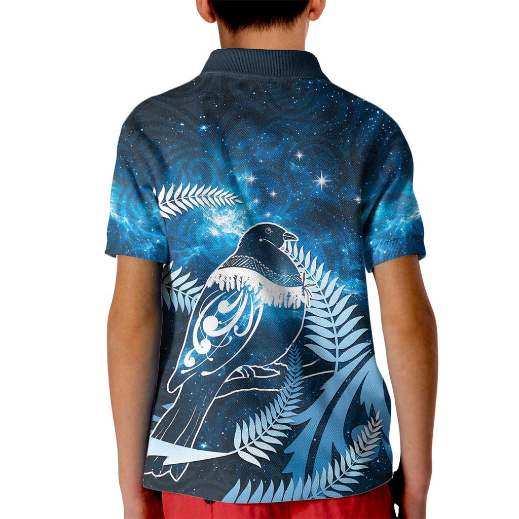 New Zealand Matariki Kid Polo Shirt Pigeon Kereru Maori Fern Art LT05 - Polynesian Pride