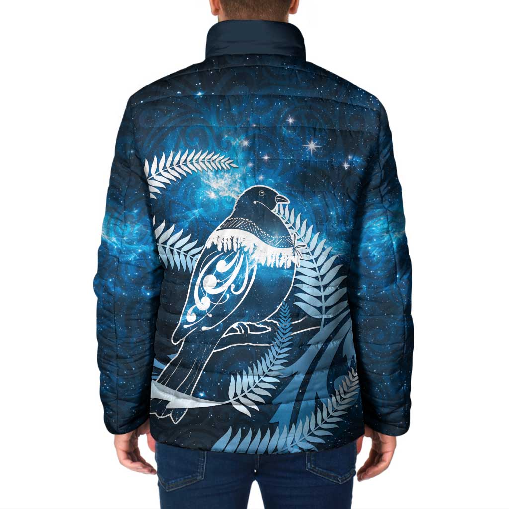 New Zealand Matariki Padded Jacket Pigeon Kereru Maori Fern Art