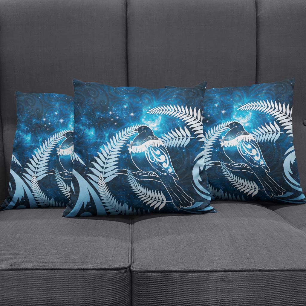 New Zealand Matariki Pillow Cover Pigeon Kereru Maori Fern Art