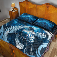 New Zealand Matariki Quilt Bed Set Pigeon Kereru Maori Fern Art
