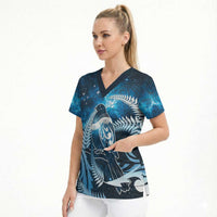 New Zealand Matariki Scrub Top Pigeon Kereru Maori Fern Art