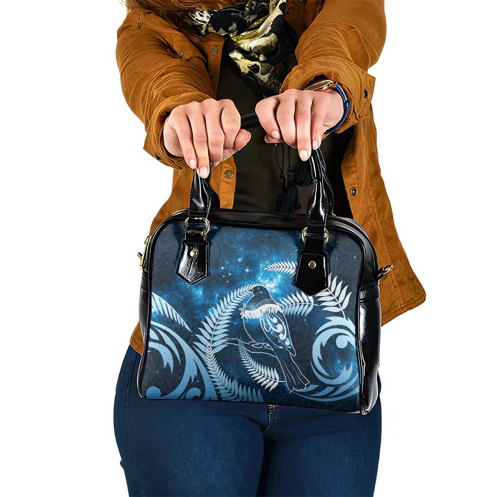New Zealand Matariki Shoulder Handbag Pigeon Kereru Maori Fern Art
