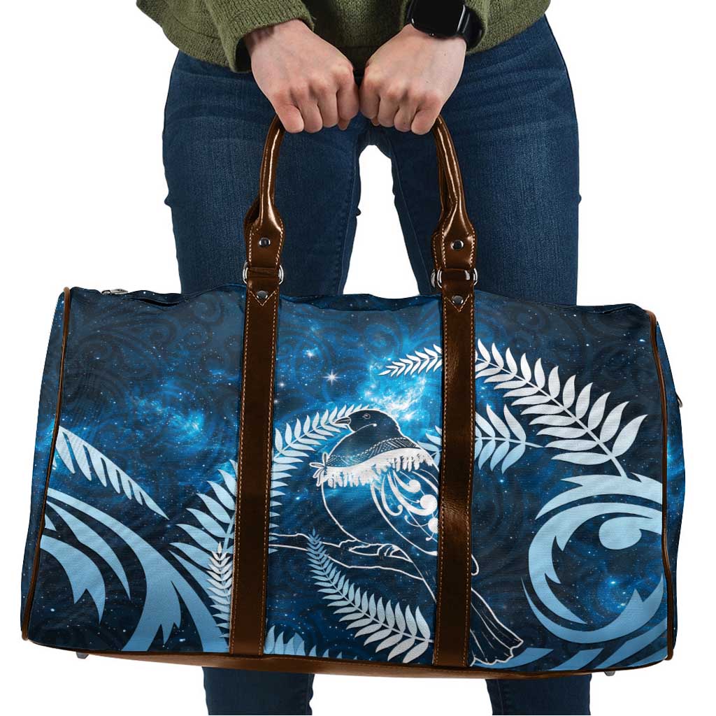 New Zealand Matariki Travel Bag Pigeon Kereru Maori Fern Art LT05 Blue - Polynesian Pride