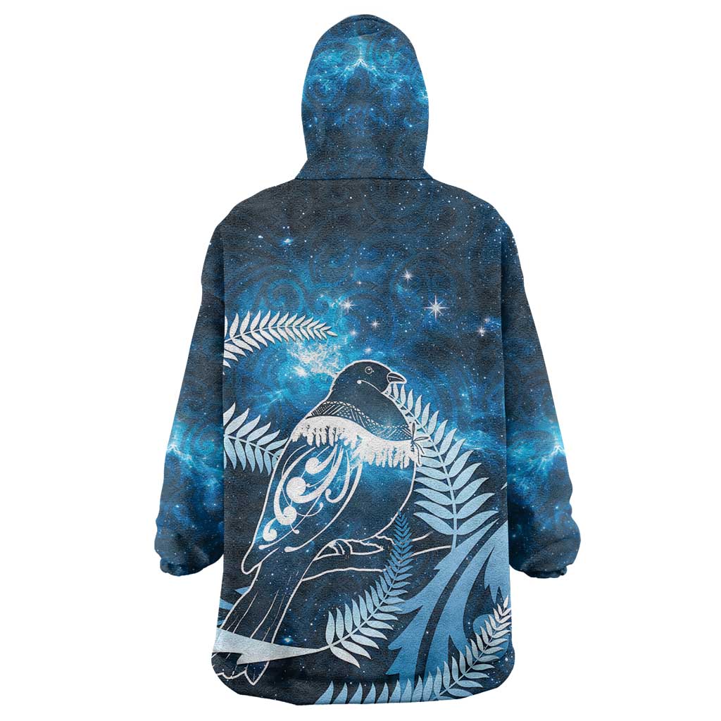 New Zealand Matariki Wearable Blanket Hoodie Pigeon Kereru Maori Fern Art LT05 - Polynesian Pride