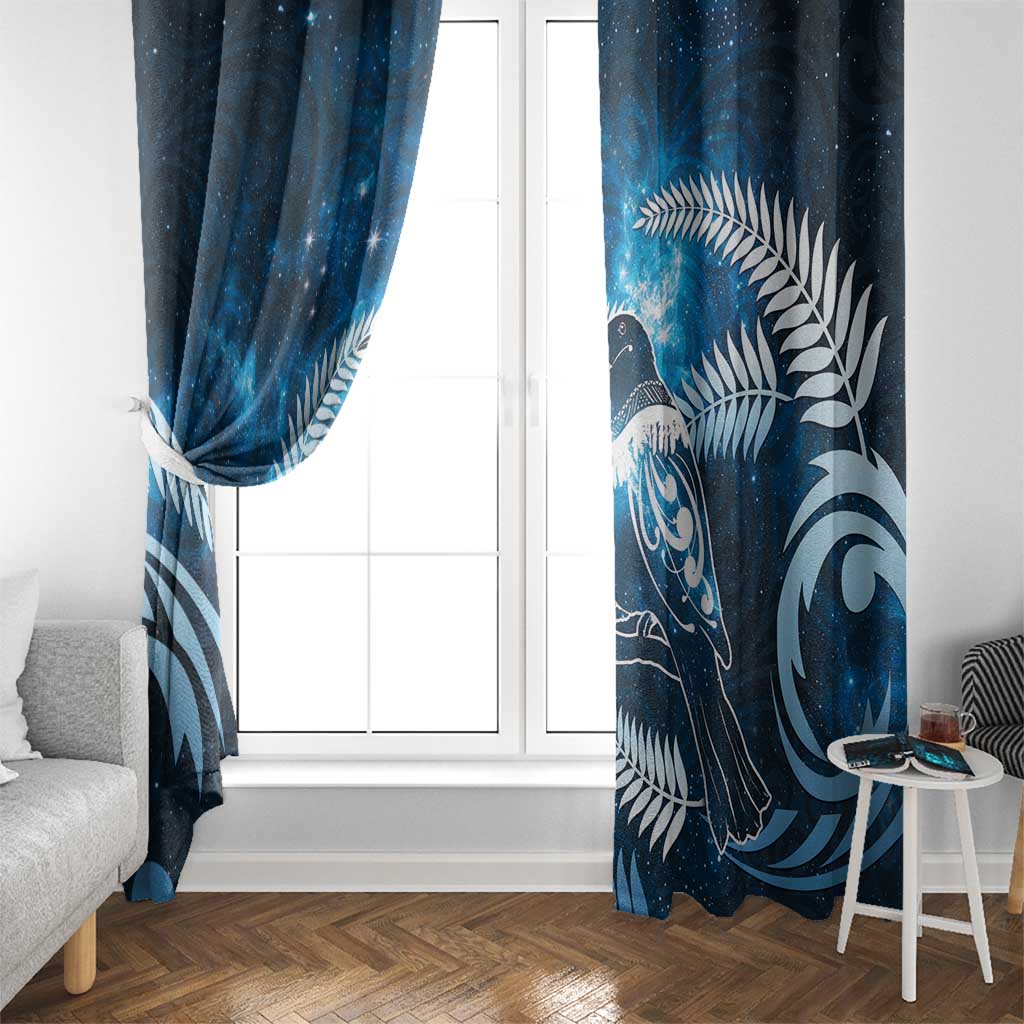 New Zealand Matariki Window Curtain Pigeon Kereru Maori Fern Art