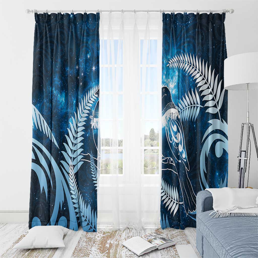 New Zealand Matariki Window Curtain Pigeon Kereru Maori Fern Art
