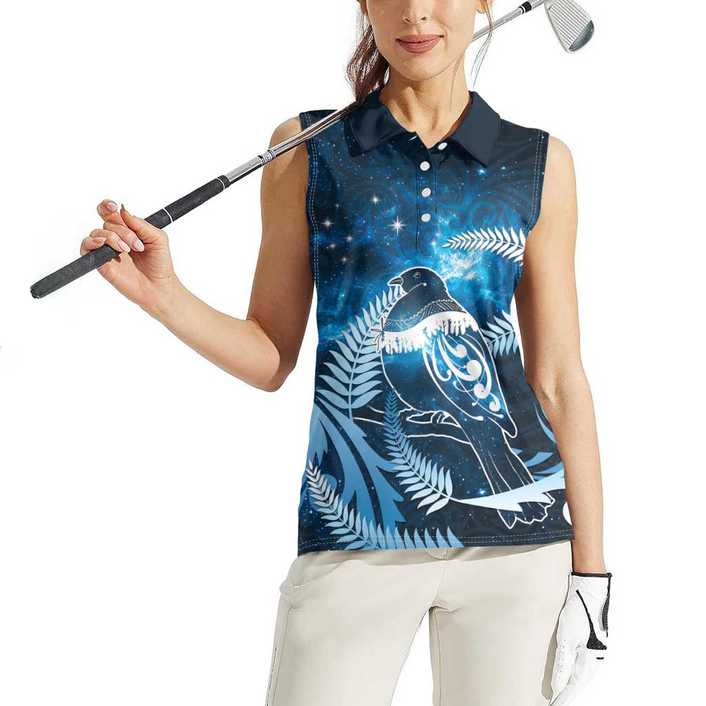 New Zealand Matariki Women Sleeveless Polo Shirt Pigeon Kereru Maori Fern Art LT05 - Polynesian Pride