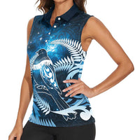 New Zealand Matariki Women Sleeveless Polo Shirt Pigeon Kereru Maori Fern Art LT05 - Polynesian Pride